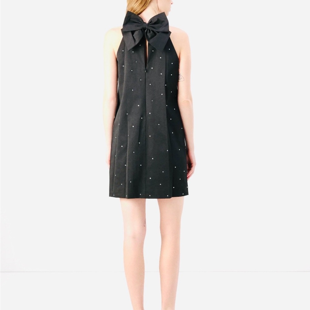 NWT Kate Spade Rhinestones Halter Black Bow Mini Dress Size 4